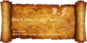 Martinecz János névjegykártya