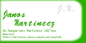 janos martinecz business card